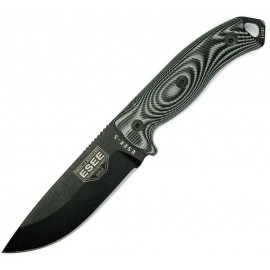 Nóż ESEE 5 Black blade, gray/black G-10 3D handle, black kydex sheath