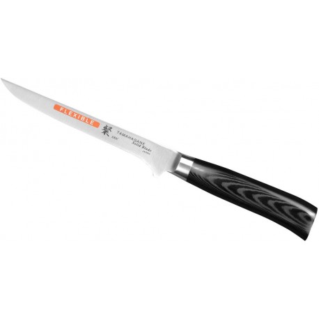 Nóż Tamahagane SAN Black Micarta Do wykrawania elastyczny 16 cm (SNM-1120)