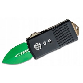Nóż Microtech Exocet Jedi Master OTF Money Clip Green Double Edge Blade Black Aluminium Handle (157-1 JM)