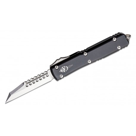 Nóż Microtech Ultratech OTF Signature Series Warhound Stonewashed Wharncliffe Blade Black Aluminium Handles (119W-10S)