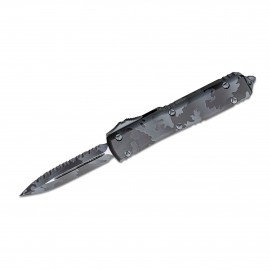 Nóż Microtech Ultratech OTF Urban Camo Plain/Serrated Double Edge Dagger Blade Urban Camo Aluminium Handles (122-3 UCS)