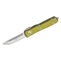 Nóż Microtech Ultratech OTF Stonewashed Tanto Plain Blade, OD Green Aluminum Handles (123-10OD)