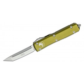 Nóż Microtech Ultratech OTF Stonewashed Tanto Plain Blade, OD Green Aluminum Handles (123-10OD)