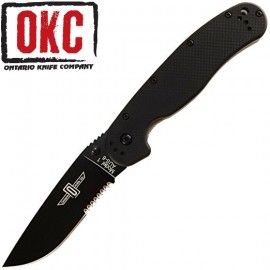 Nóż Ontario 8847 Rat 1 Folder Serrated Black Edge Black Handle