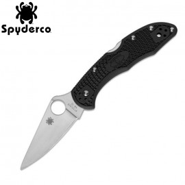 Nóż Spyderco Delica 4 FLAT GROUND LIGHTWEIGHT BLACK PLAIN (C11FPBK)