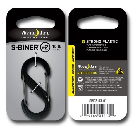 Karabinek Nite Ize S-Biner 2 Plastic Black Gate - Czarny - SBP2-03-01BG